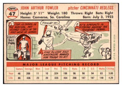 1956 Topps Baseball #047 Art Fowler Reds EX-MT White 528261