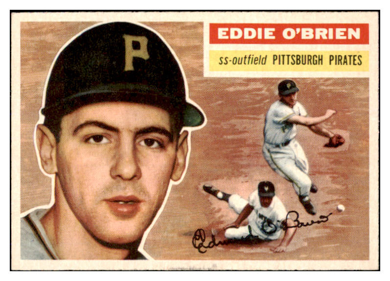 1956 Topps Baseball #116 Eddie O'Brien Pirates EX-MT Gray 528402