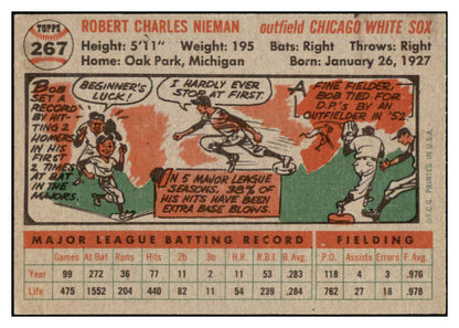1956 Topps Baseball #267 Bob Nieman White Sox EX-MT 528418