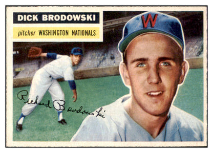 1956 Topps Baseball #157 Dick Brodowski Senators EX-MT Gray 528451