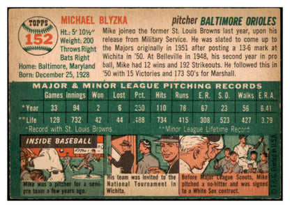 1954 Topps Baseball #152 Mike Blyzka Orioles EX-MT 528467