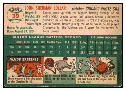 1954 Topps Baseball #039 Sherm Lollar White Sox VG-EX 528558
