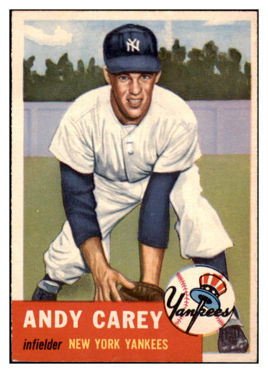 1953 Topps Baseball #188 Andy Carey Yankees EX-MT 528623