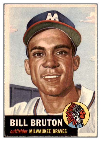 1953 Topps Baseball #214 Bill Bruton Braves EX-MT 528694