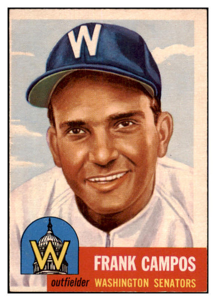 1953 Topps Baseball #051 Frank Campos Senators EX 528707