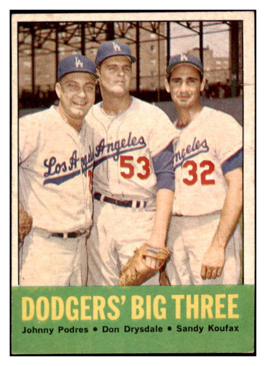 1963 Topps Baseball #412 Sandy Koufax Don Drysdale EX-MT 529186