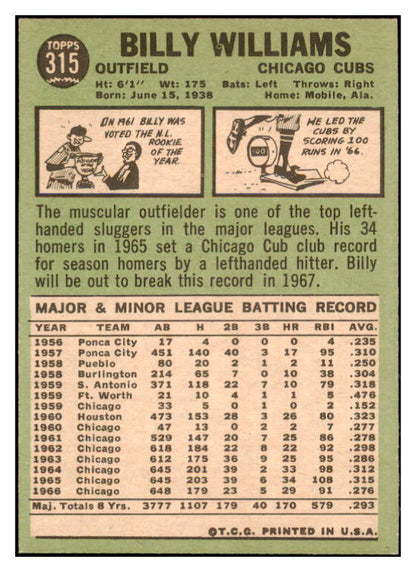 1967 Topps Baseball #315 Billy Williams Cubs EX-MT 529218
