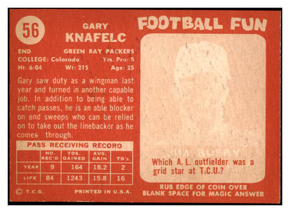 1958 Topps Football #056 Gary Knafelc Packers NR-MT 529484