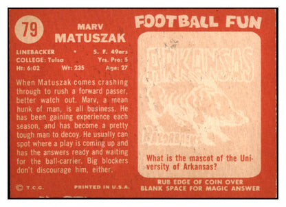 1958 Topps Football #079 Marv Matuszak 49ers NR-MT 529499