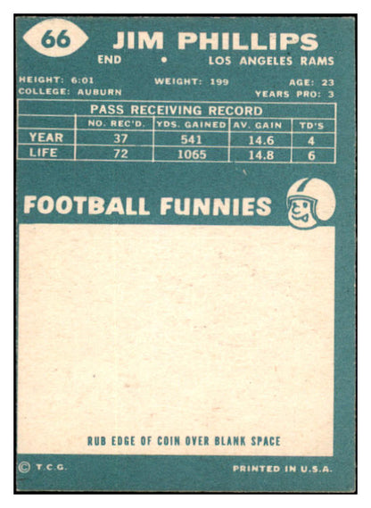 1960 Topps Football #066 Jim Phillips Rams EX-MT 529739