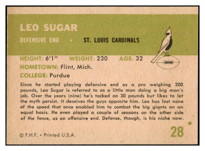 1961 Fleer Football #028 Leo Sugar Cardinals NR-MT 529750