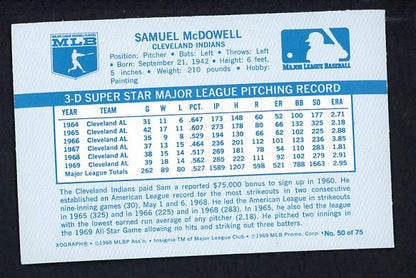 1970 Kelloggs Baseball #050 Sam McDowell Indians NR-MT 529961
