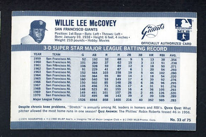 1971 Kelloggs Baseball #033 Willie McCovey Giants Cracked 530000