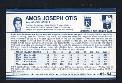 1972 Kelloggs #002 Amos Otis Royals NR-MT 530052