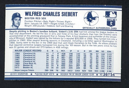 1972 Kelloggs #036 Sonny Siebert Red Sox NR-MT 530089