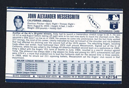 1972 Kelloggs #042 Andy Messersmith Angels NR-MT 530097