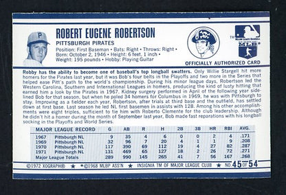 1972 Kelloggs #045 Bob Robertson Pirates NR-MT 530103