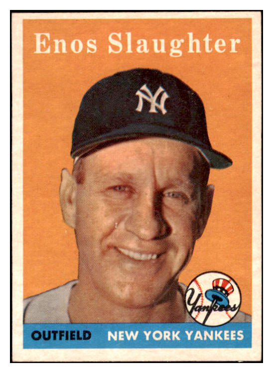 1958 Topps Baseball #142 Enos Slaughter Yankees EX-MT 530227