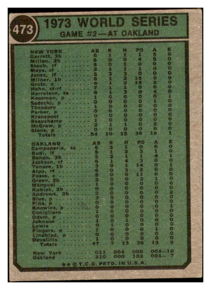 1974 Topps Baseball #473 World Series Game 2 Willie Mays VG-EX 530456