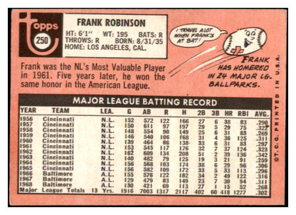 1969 Topps Baseball #250 Frank Robinson Orioles VG-EX 530479