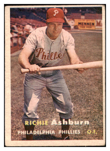 1957 Topps Baseball #070 Richie Ashburn Phillies VG 530533