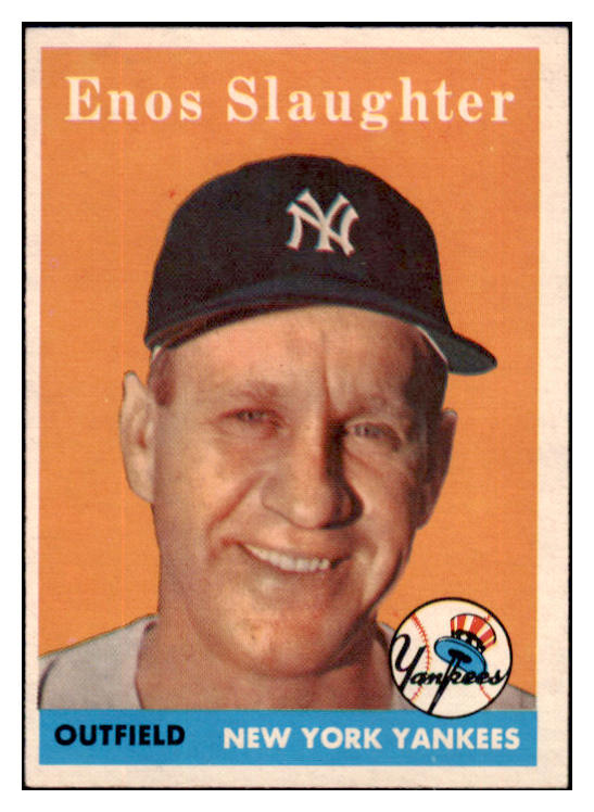 1958 Topps Baseball #142 Enos Slaughter Yankees EX-MT 530536