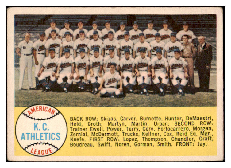 1958 Topps Baseball #174 Kansas City A's Team VG-EX 530544