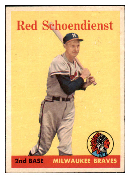1958 Topps Baseball #190 Red Schoendienst Braves EX+/EX-MT 530550