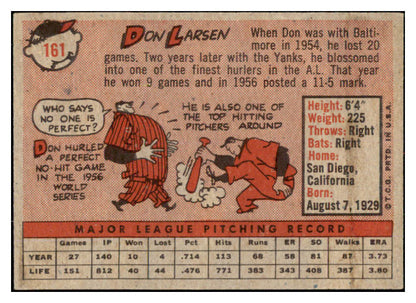 1958 Topps Baseball #161 Don Larsen Yankees EX+/EX-MT 530551