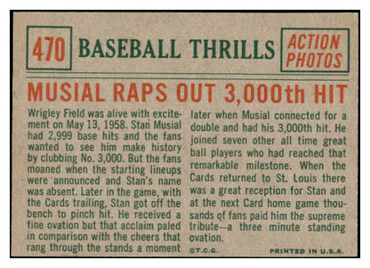 1959 Topps Baseball #470 Stan Musial IA Cardinals EX 530625