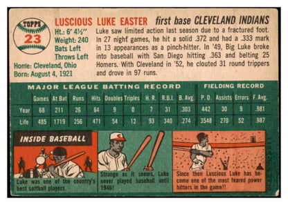 1954 Topps Baseball #023 Luke Easter Indians VG-EX 530671
