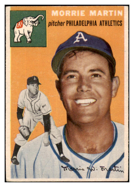1954 Topps Baseball #168 Morrie Martin A's VG-EX 530709