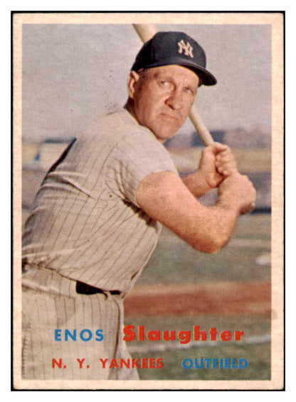 1957 Topps Baseball #215 Enos Slaughter Yankees EX-MT 530969