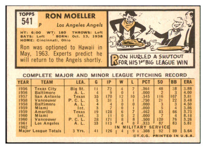 1963 Topps Baseball #541 Ron Moeller Angels EX-MT 531576