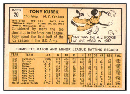 1963 Topps Baseball #020 Tony Kubek Yankees EX-MT 531643