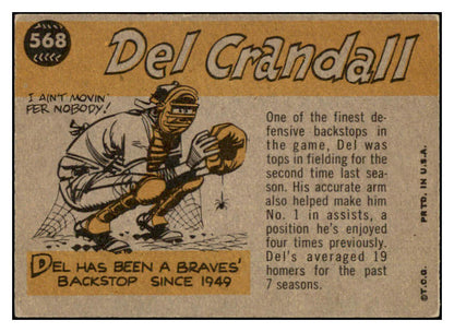 1960 Topps Baseball #568 Del Crandall A.S. Braves EX-MT 531675