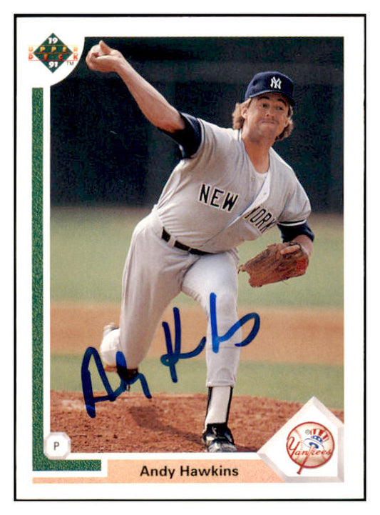 1991 Upper Deck #333 Andy Hawkins Yankees Signed Autographed 531888