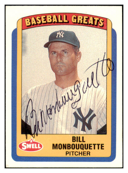 1990 Swell #106 Bill Monbouquette Yankees Signed Autographed 531904