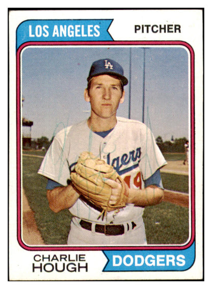 1974 Topps #408 Charlie Hough Dodgers Signed Autographed 531953