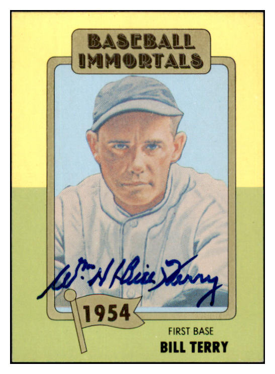 1980 Baseball Immortals #073 Bill Terry Giants Signed Autographed 532011