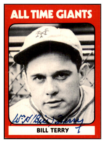 1980 TCMA #007 Bill Terry Giants Signed Autographed 532012