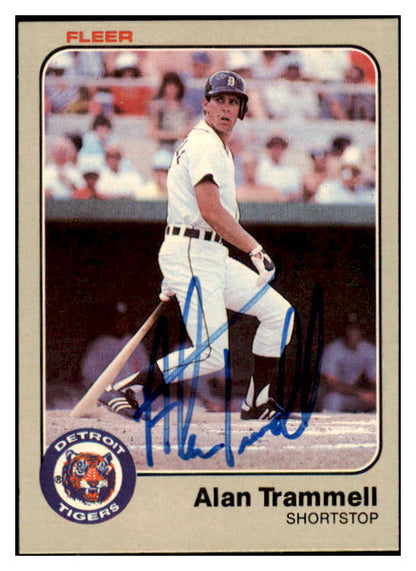 1983 Fleer #344 Alan Trammell Tigers Signed Autographed 532013