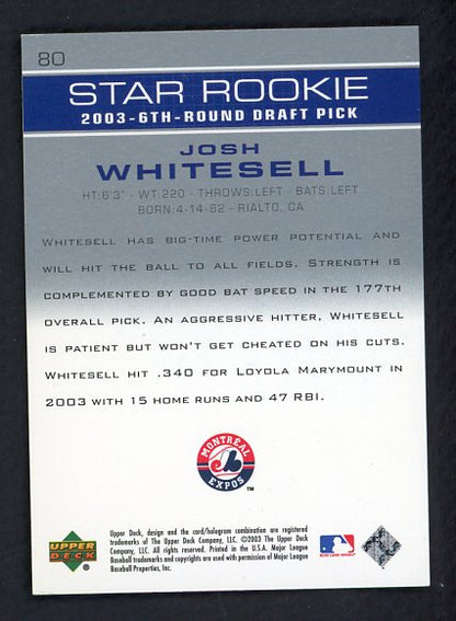 2003 Upper Deck #080 Josh Whitesell Expos Signed Autographed 532017