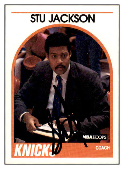 1989 Hoops #060 Stu Jackson Knicks Signed Autographed 532045