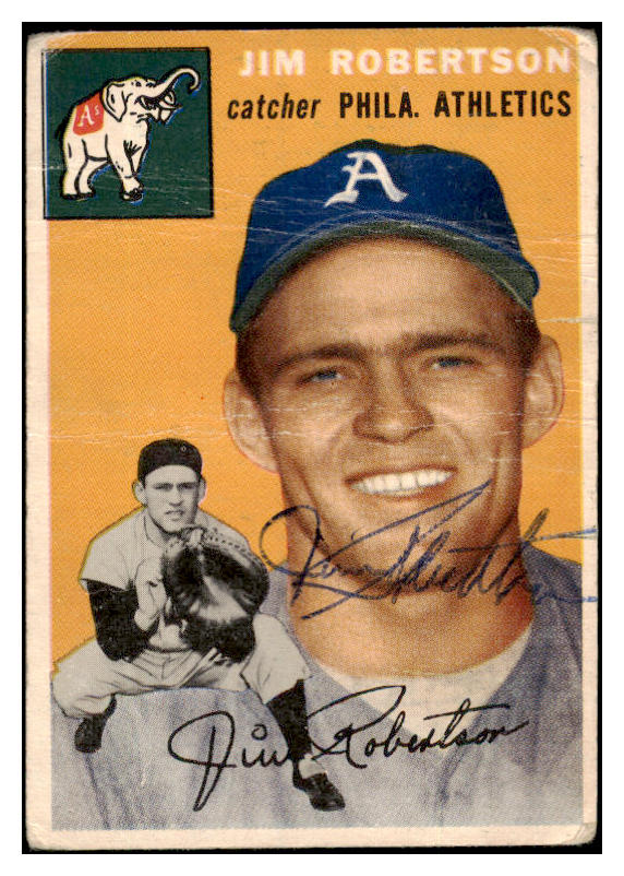 1954 Topps #149 Jim Robertson A's Signed Autographed 532093