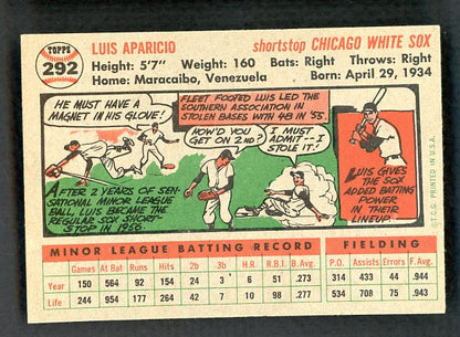 1956 Topps Baseball #292 Luis Aparicio White Sox EX-MT 532123