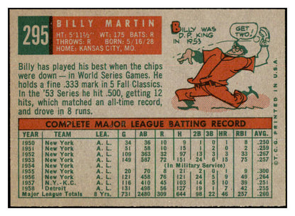1959 Topps Baseball #295 Billy Martin Indians EX-MT/NR-MT 532168