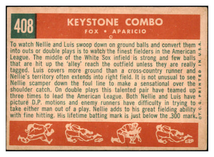 1959 Topps Baseball #408 Luis Aparicio Nellie Fox EX 532170