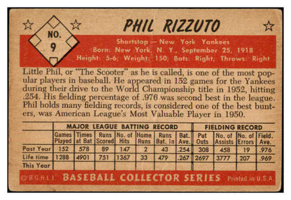 1953 Bowman Color Baseball #009 Phil Rizzuto Yankees GD-VG 532262
