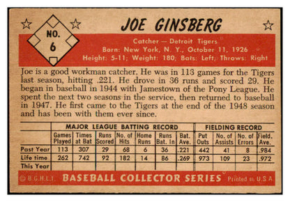 1953 Bowman Color Baseball #006 Joe Ginsberg Tigers EX-MT 532265